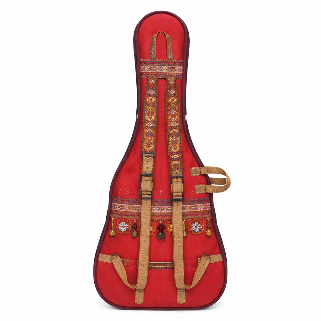 Maroon Padded Guitar Bag for Musicians